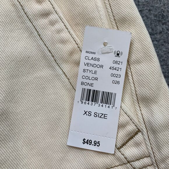 Pacsun Shorts Women XS Extra Small Ivory Denim Tint High Rise Cutoff Cargo - Picture 4 of 16